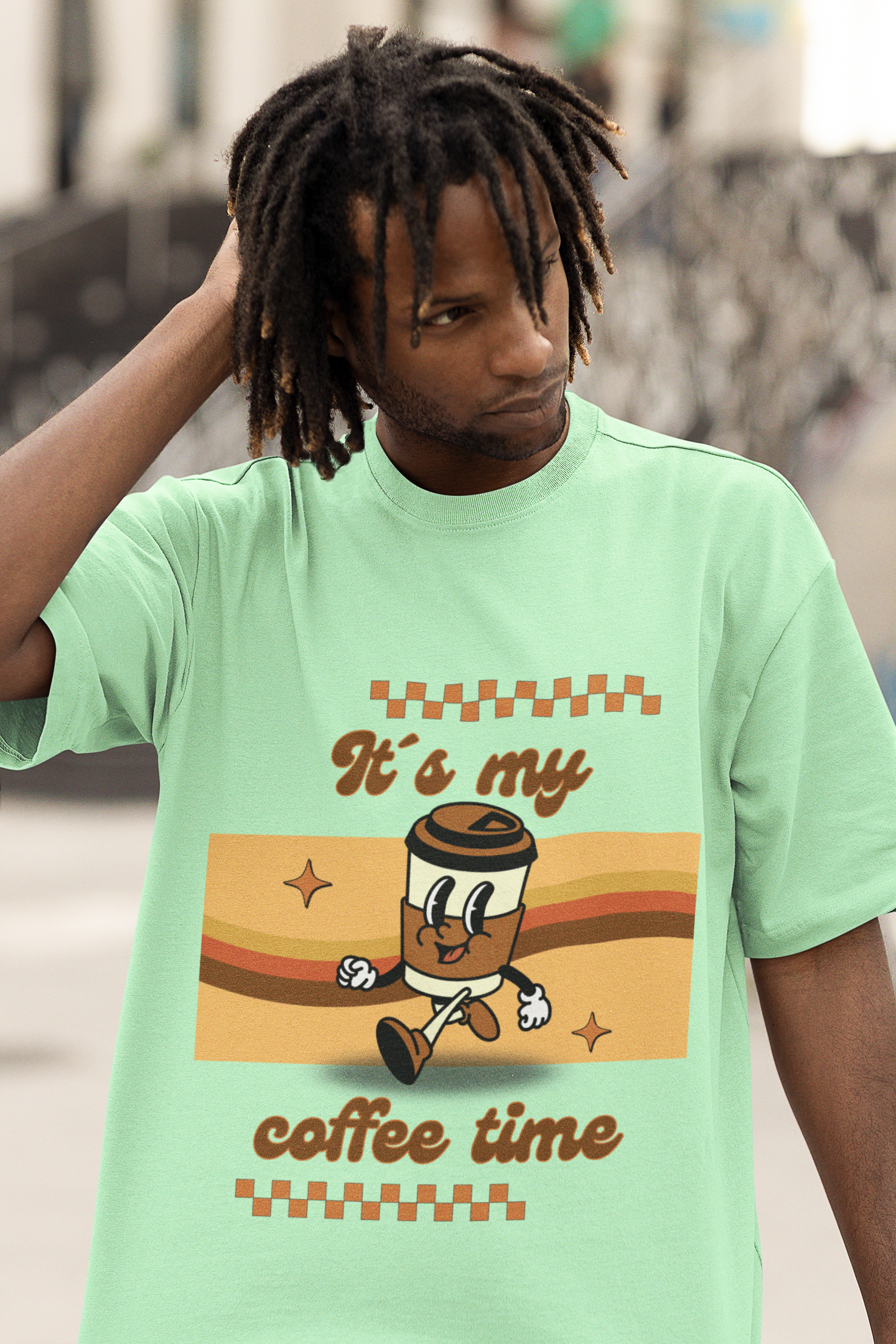 IT'S MY COFFEE TIME – OVERSIZED UNISEX T-SHIRT