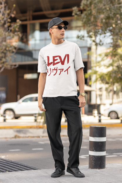 ATTACK ON TITAN LEVI ANIME - MEN'S OVERSIZED T-SHIRT