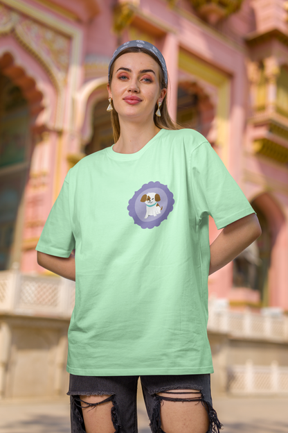 DOG ICON – MINT WOMEN'S OVERSIZED T-SHIRT