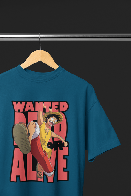 ONE PIECE WANTED ANIME: OVERSIZED T-SHIRT