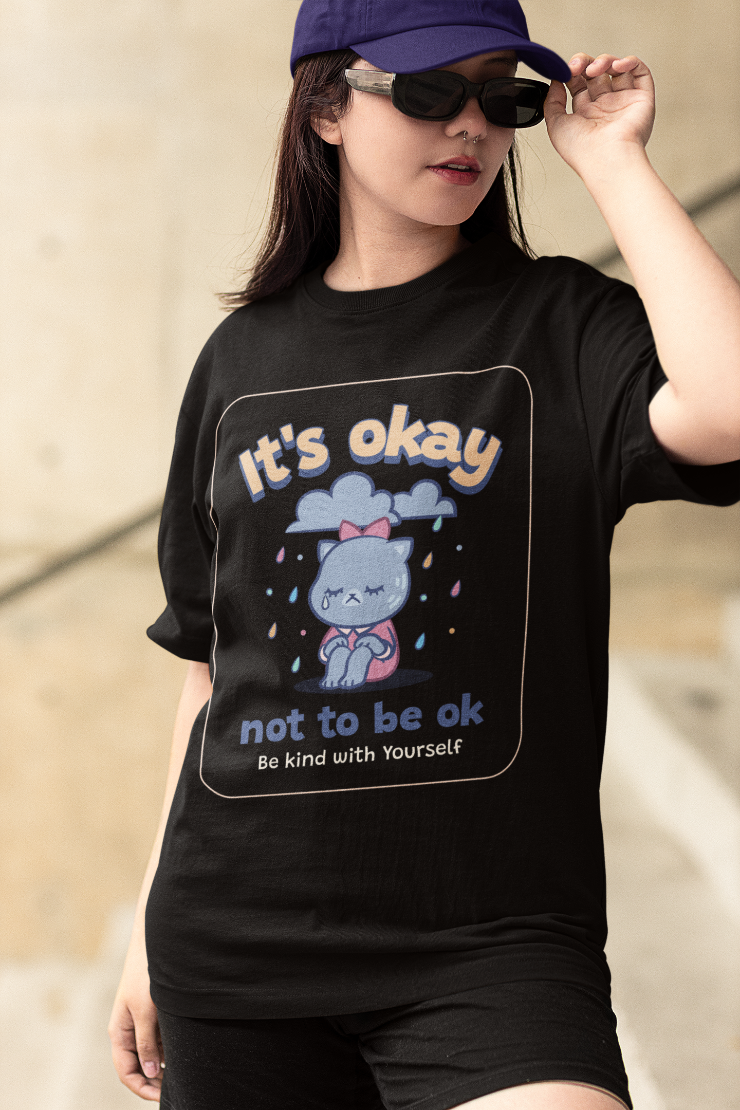 IT'S OK NOT TO BE OKAY – CUTE WOMEN'S OVERSIZED T-SHIRT