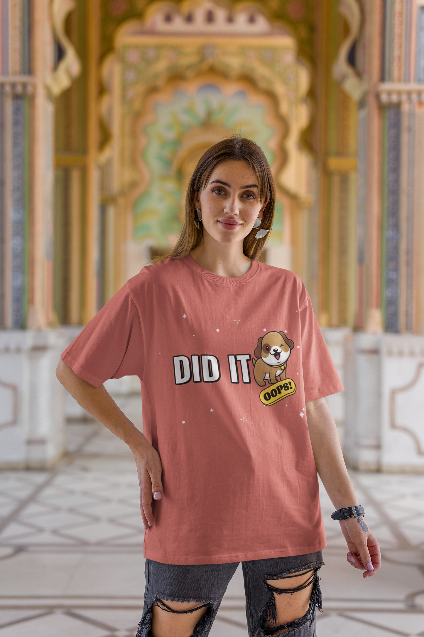 DID IT. OOPS! – WOMEN'S OVERSIZED T-SHIRT