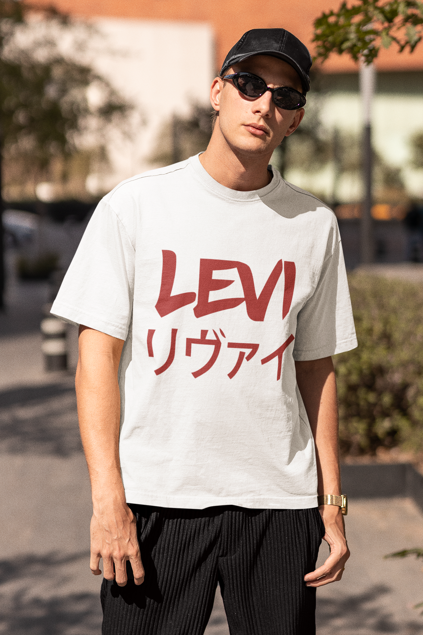 ATTACK ON TITAN LEVI ANIME - MEN'S OVERSIZED T-SHIRT