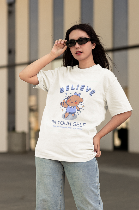 BELIEVE IN YOURSELF – CUTE WOMEN'S OVERSIZED T-SHIRT