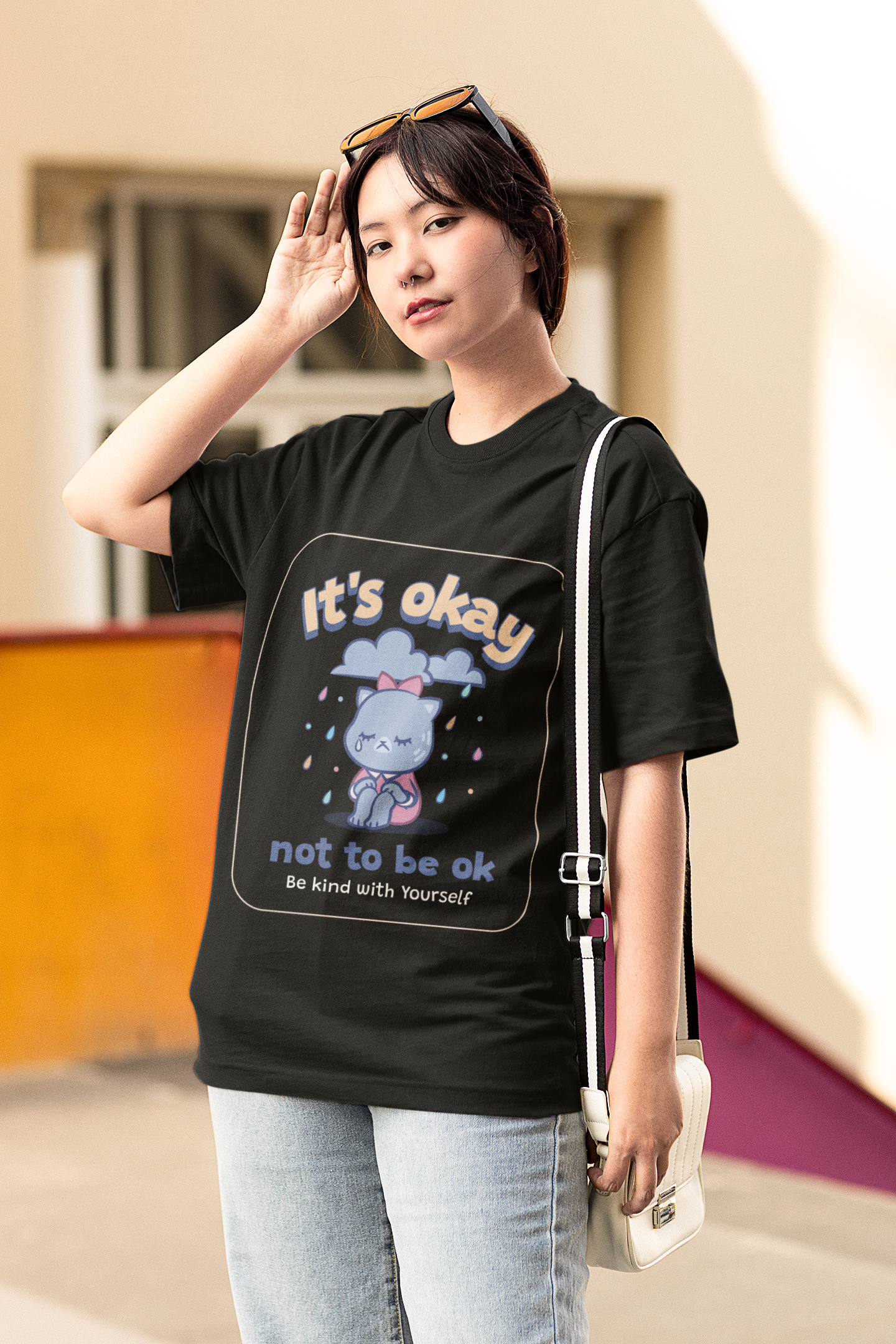 IT'S OK NOT TO BE OKAY – CUTE WOMEN'S OVERSIZED T-SHIRT